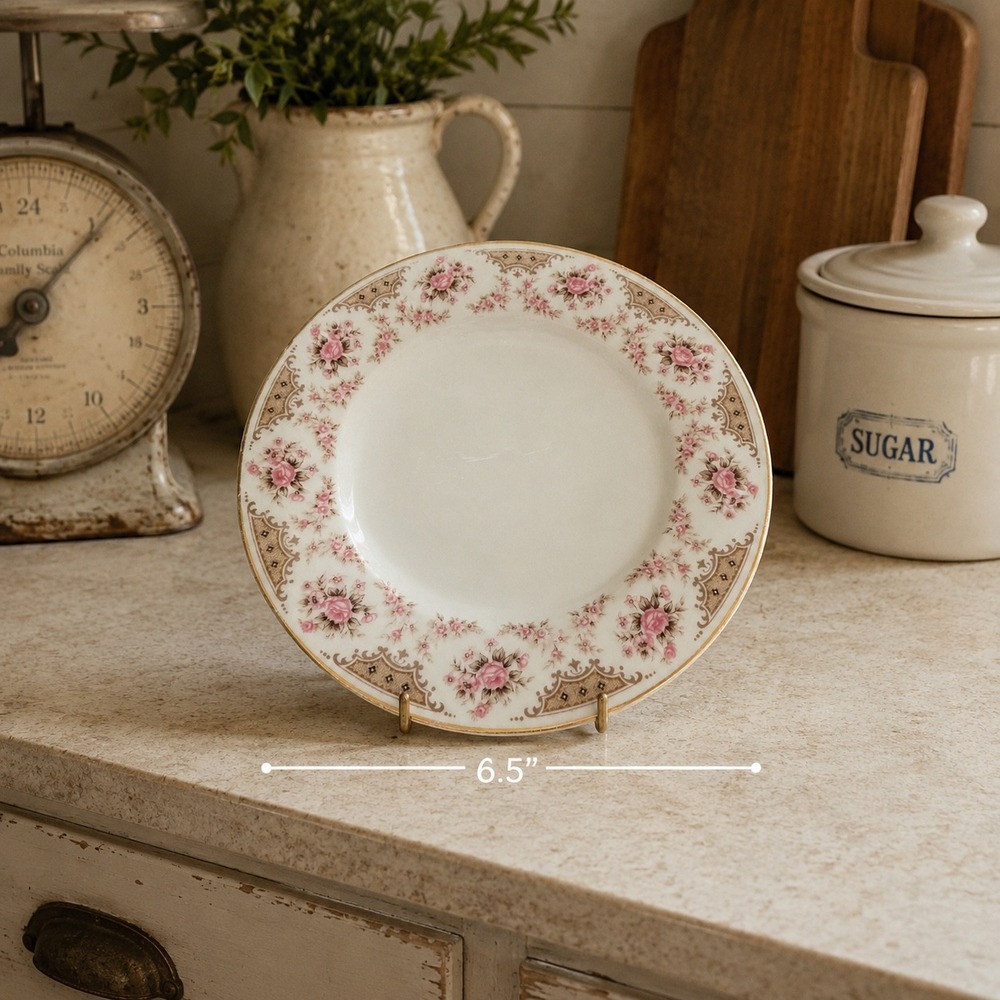 Arlen Fine China Claridge 5002 Pink Rose Bread Plate Japan 6.5 Inch Vintage